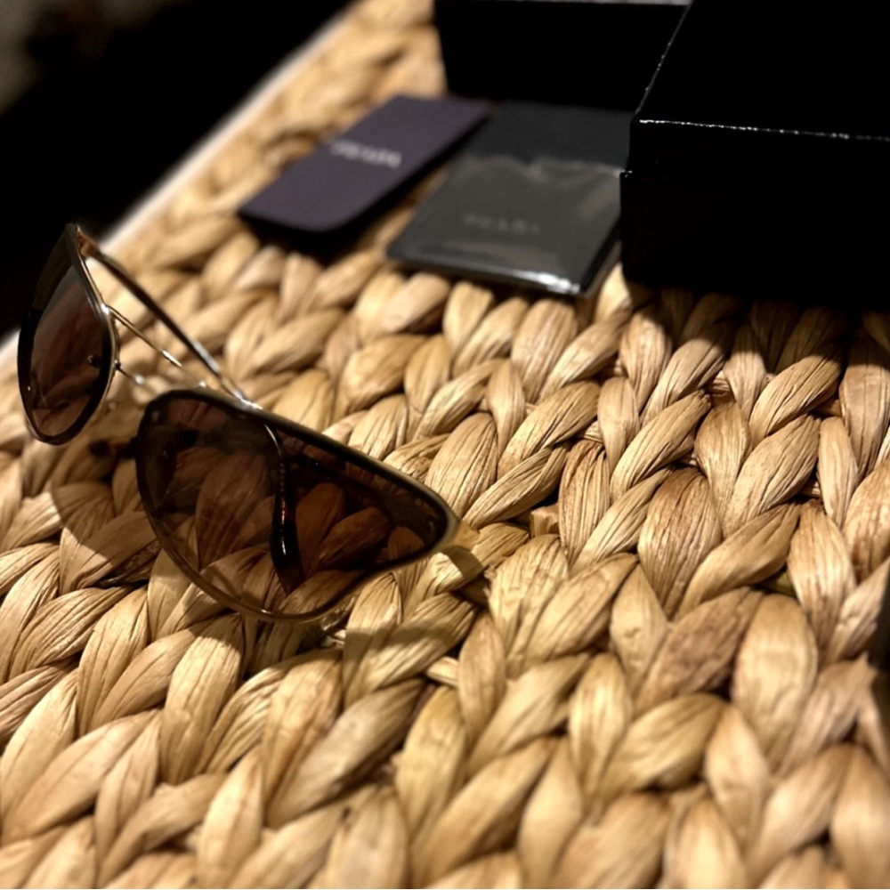 Prada Women's Gold and Black Sunglasses - Picture 9 of 9